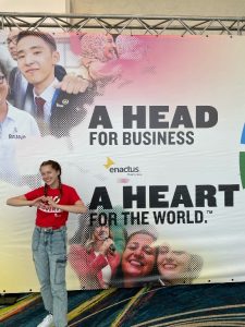 Jillian proudly sporting her SDG 1: No Poverty tee-shirt at Enactus World Cup 2022 in Puerto Rico Jillian proudly sporting her SDG 1: No Poverty tee-shirt at Enactus World Cup 2022 in Puerto Rico